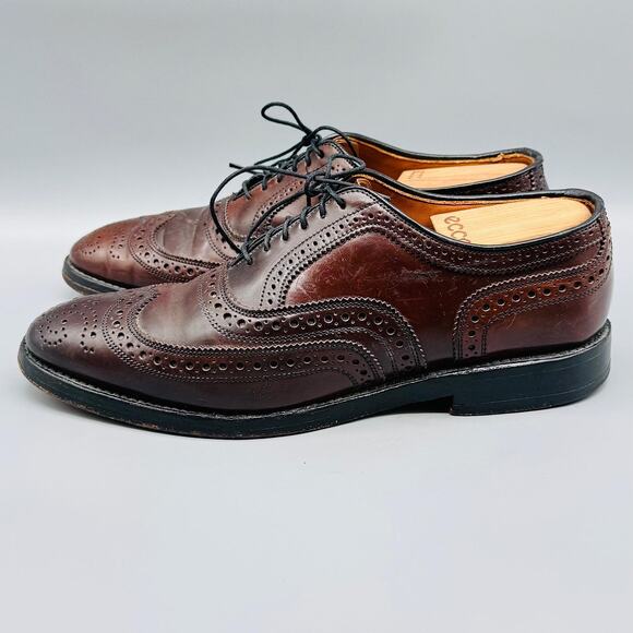 Allen Edmonds Shoes Mens 8 Brown Oxford Wingtip Cambridge Shell Cordovan Dress - Picture 2 of 12